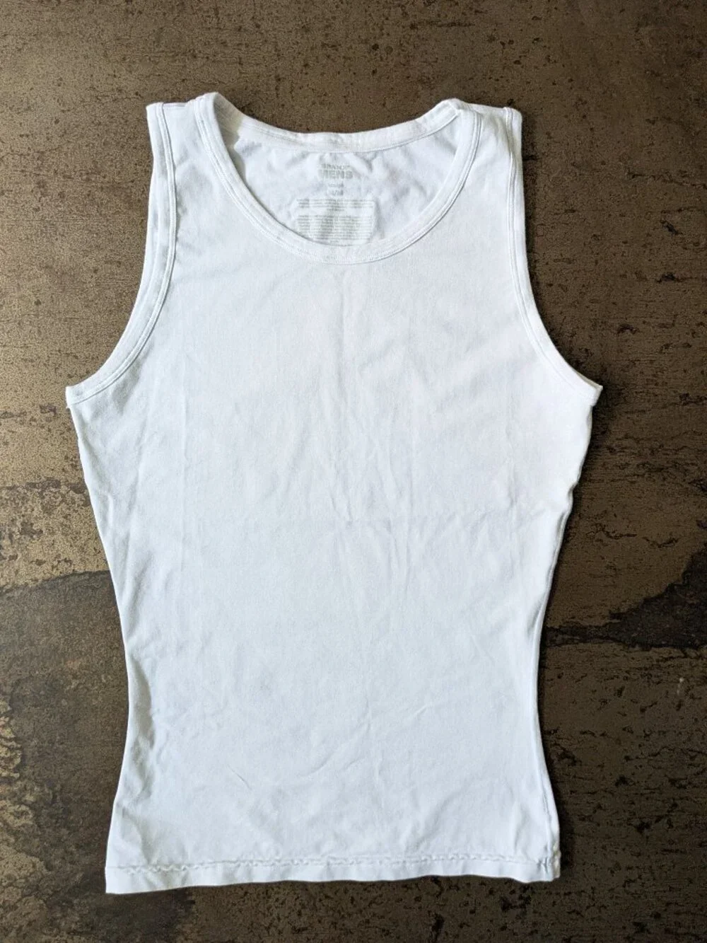 Spanx Men's Scult Cotton Spandex Tank, size S, bright white